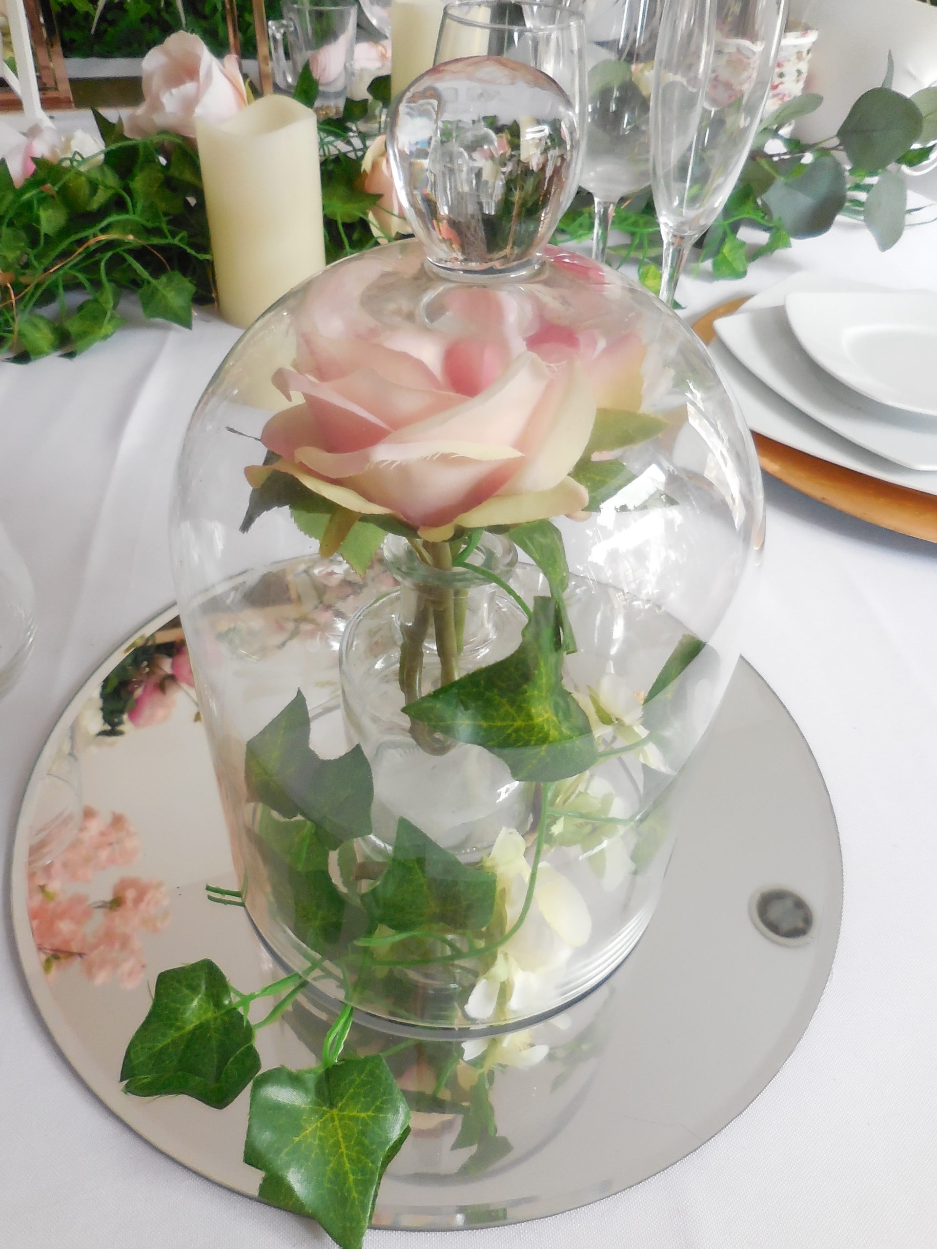 centre de table mariage sous cloche en verre - Blog Tendance Boutik,  décoration de mariage et anniversaire